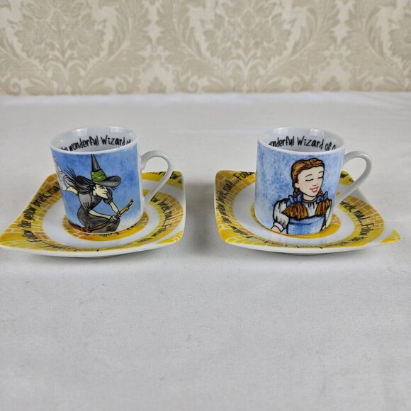 Wizard of Oz Tea Party Set (5) 3 oz Espresso Cups & Saucers Porcelain Orig Box - Picture 9 of 16